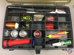 Plano plastic over and under storage trays w/contents included - Lures of the various types, Hooks,