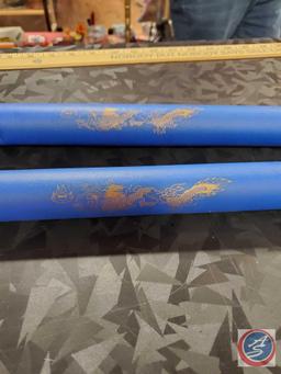 Blue foam training nunchucks