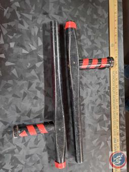 Martial arts tonfa wood pair black