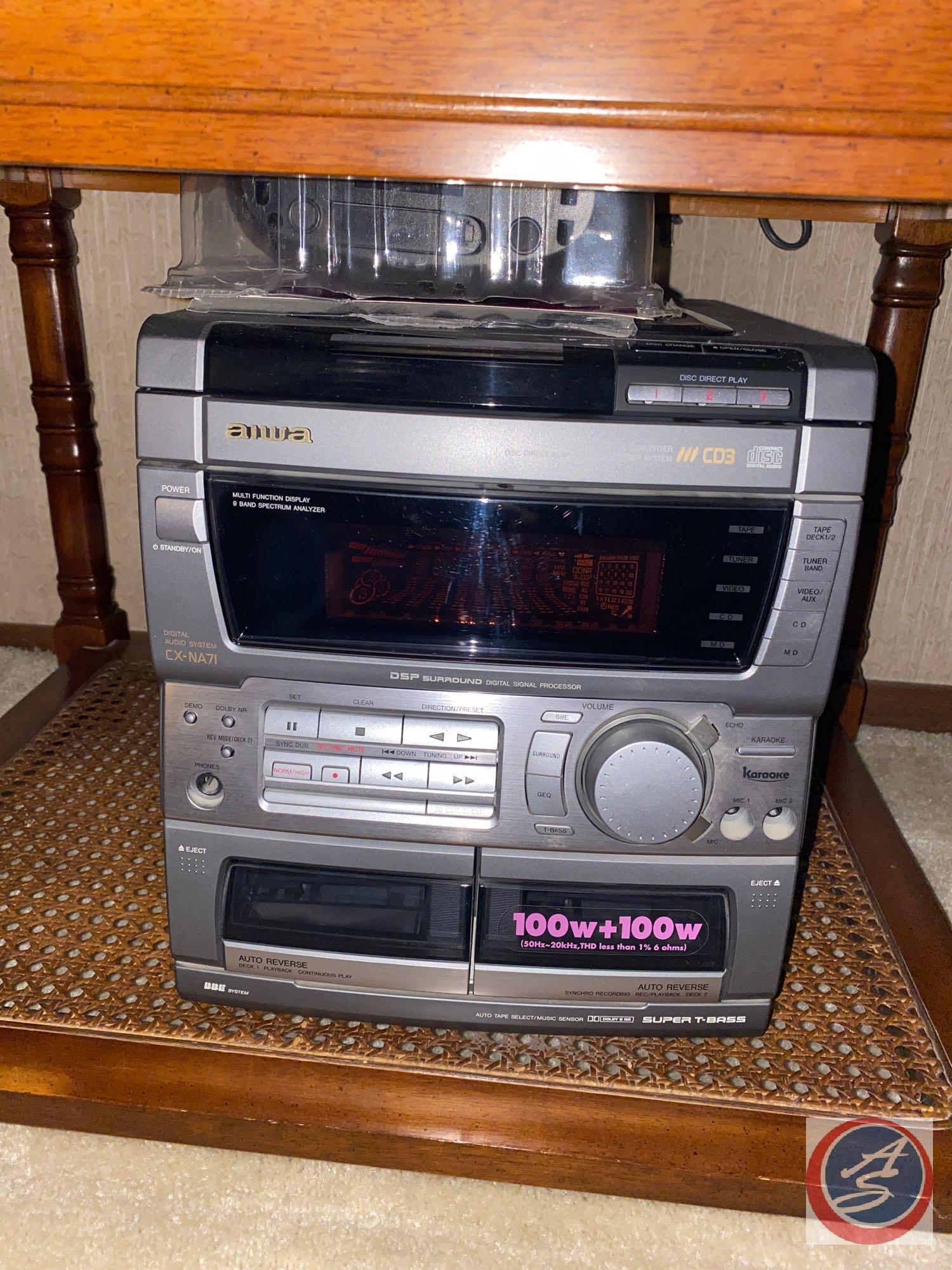 Sony Compact Disc Player Model Number CDP-CX355, AIWA AM/FM radio, CD Player, Dual Cassette, Model