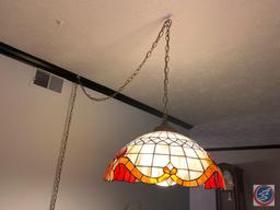 Vintage Tiffany Style Hanging Lamp in Working Order As Shown