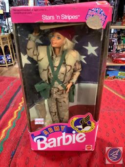 Army Barbie stars and stripes with rough box