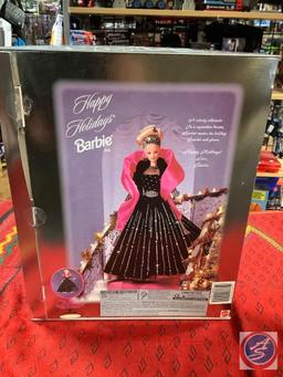 1998 happy holidays Barbie blonde silver box slight opening on the back