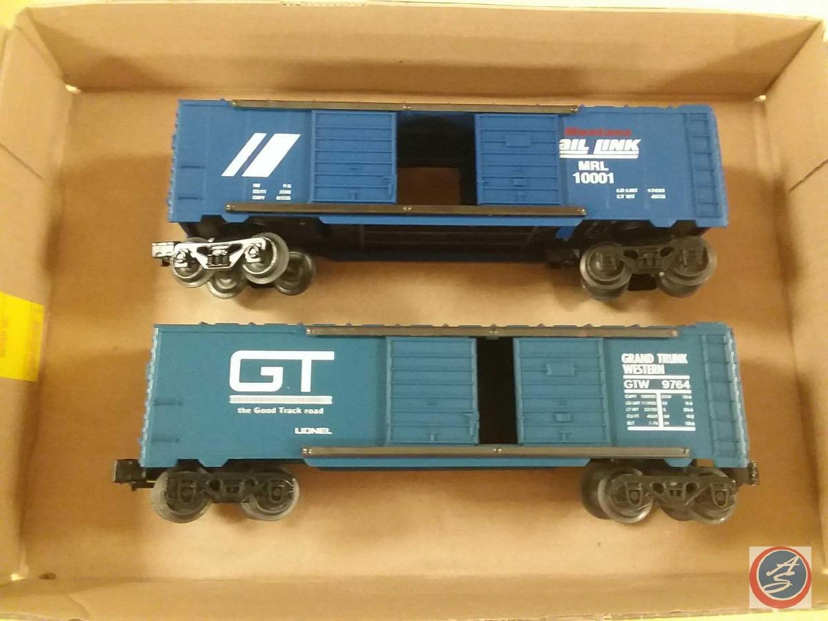 Replica Montana Rail Link MRL 10001 Double Door Boxcar 6-19251U1 and Replica Lionel Grand Trunk