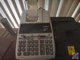 HP Officejet Pro 8710 and Canon Calculator Model No. MP18DII