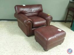 1 leather chair with ottoman chair measurements are 34x44x35 Autumn measurements are 28x24x16 both