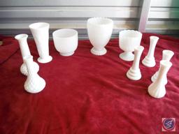 Milk glass white vases