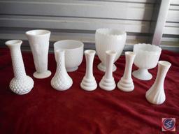 Milk glass white vases