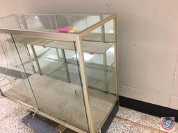 Retail Metal/Glass Display Case by Jahabow w/1 padded shelf and 1...Glass shelf 48" x 20" x 38" (Lig