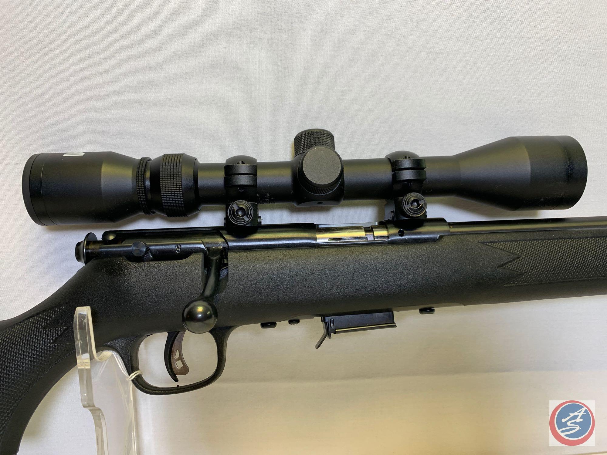 Savage Model 93r17 17 HMR Rifle Bolt action rifle with 21 inch barrel, Bushnell 3-9 scope and