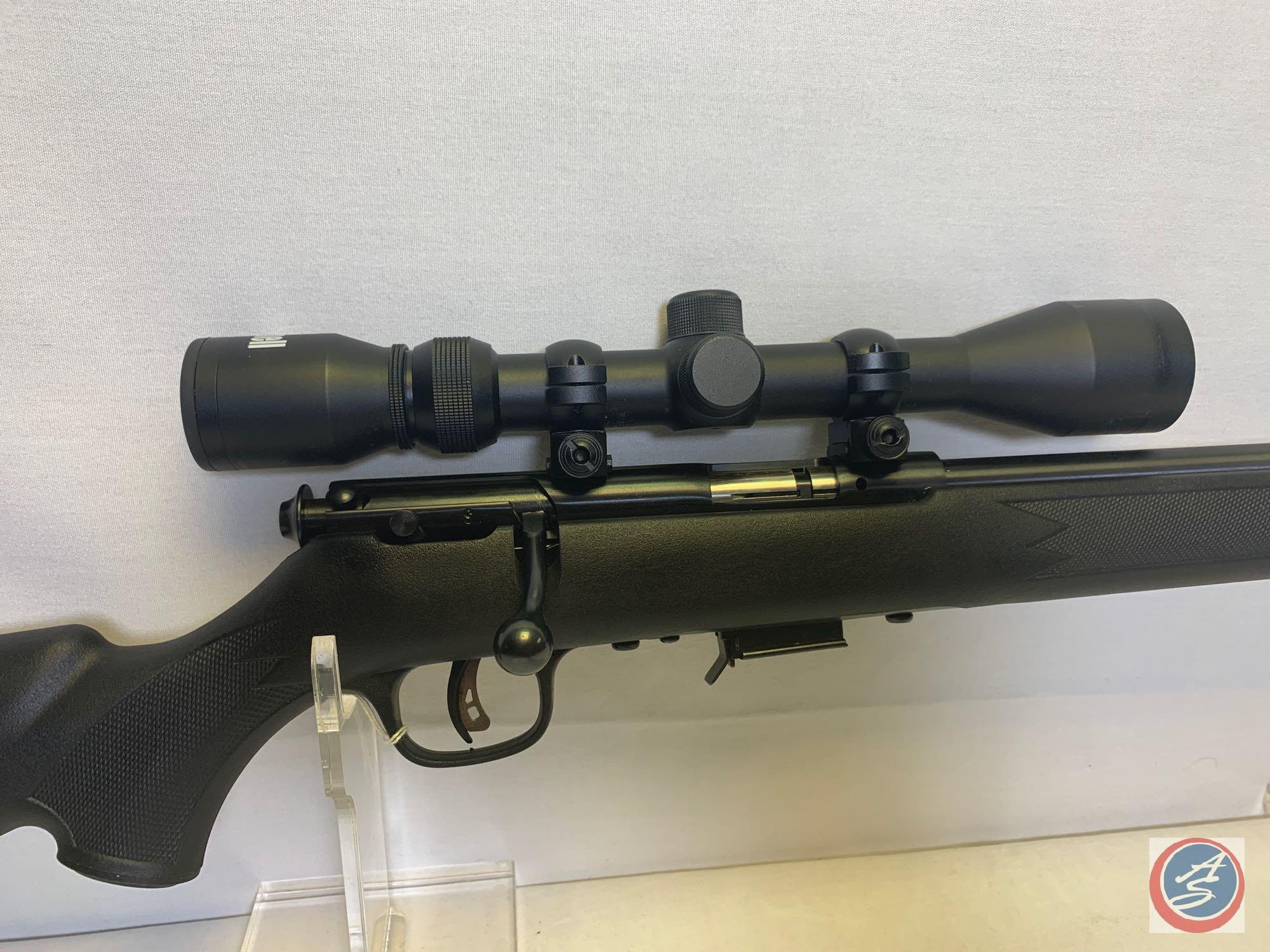 Savage Model 93r17 17 HMR Rifle Bolt action rifle with 21 inch barrel, Bushnell 3-9 scope and