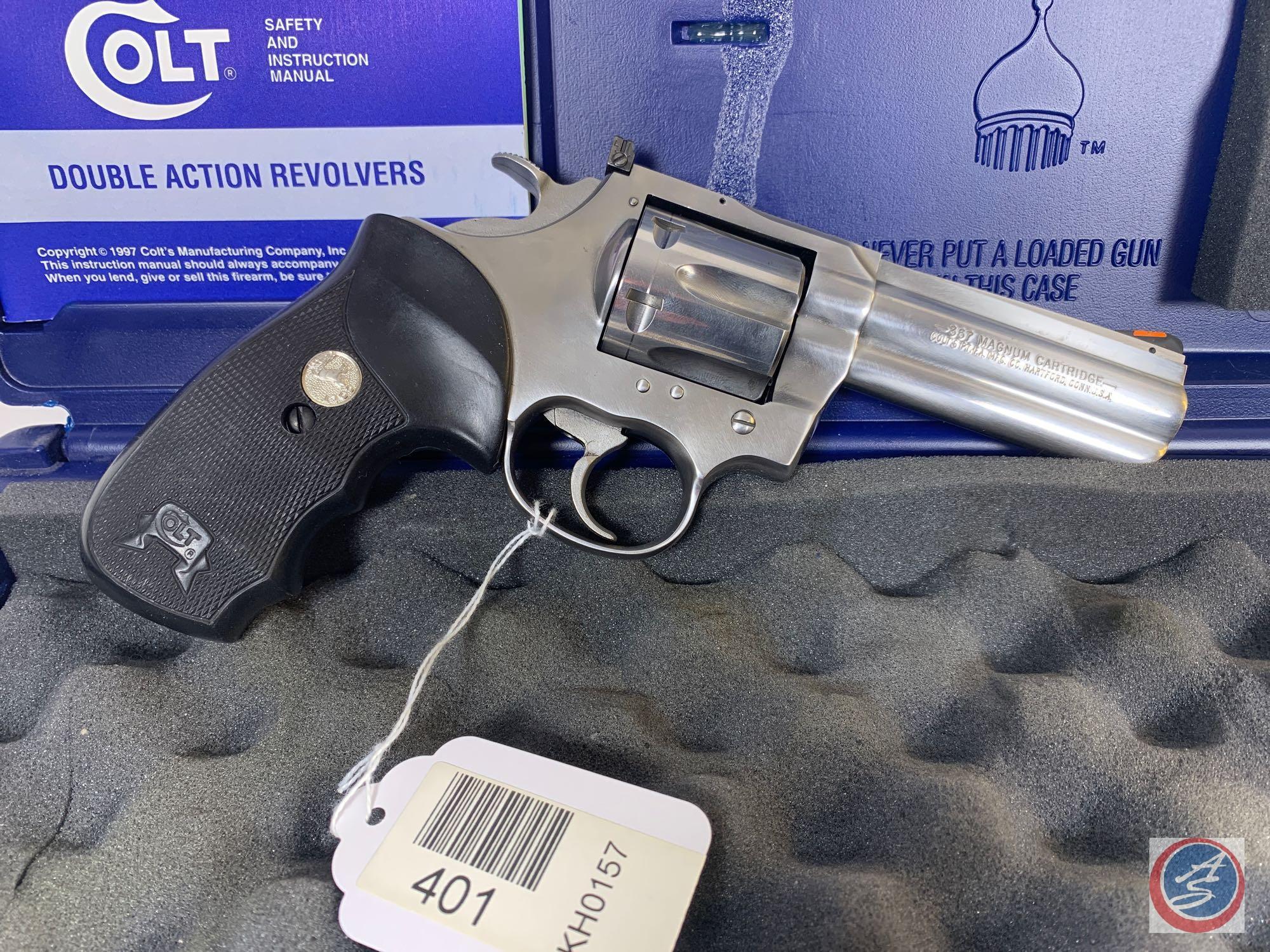 COLT Model King Cobra 357 Magnum Revolver Six Shot Stainless Steel Double Action Revolver with 4