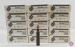 {{15X$BID}} 55 Gr. FMJ Hunting Cartridges .223 Remington Ammo (300 Rounds) ...