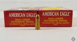{{2X$BID}} 124 Gr. FMJ American Eagle 9mm Luger Automatic Pistol Ammo (100 Rounds)