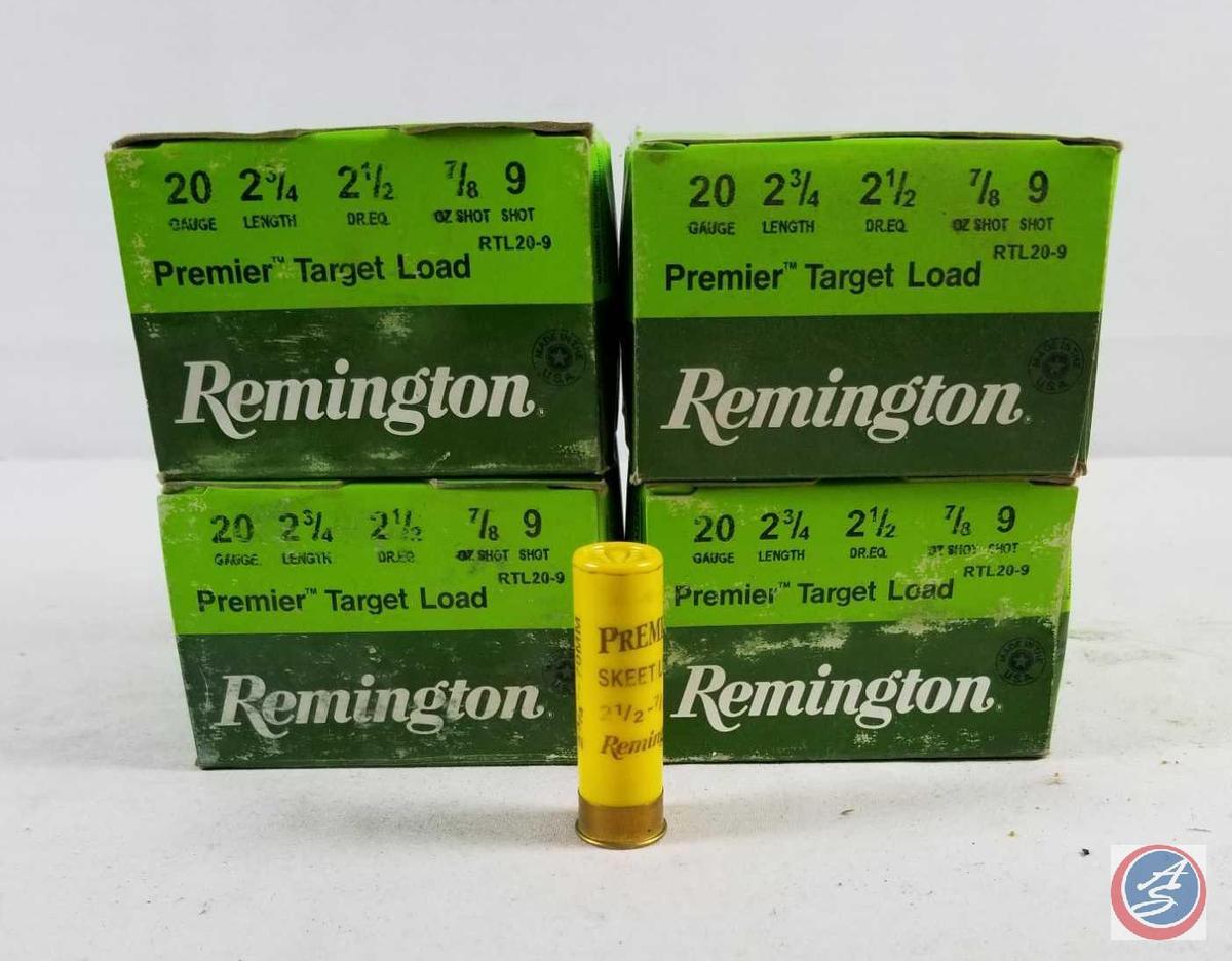 {{4X$BID}} Remington 20 Ga. Premier Target Load Shotgun Shells (100 Shells)