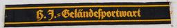 WWII German H.J. Sportwart BeVo Cuff Band, WWII German H.J. Gelandessportwart BeVo Cuff Band and