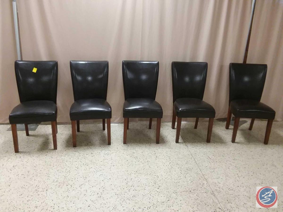 {Sold x Bid} 5 Brown dining chairs sold five times the money (5 x Money)