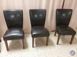 {Sold x Bid} 5 Brown dining chairs sold five times the money (5 x Money)