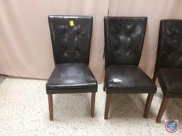 {Sold x Bid} 5 Brown dining chairs sold five times the money (5 x Money)