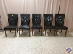 {Sold x Bid} 5 Brown dining chairs sold five times the money (5 x Money)