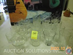 Glassware Including Footed Sherbet Glasses, Water Tumblers, Rocks Glasses and More