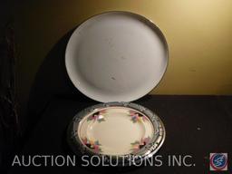 Floral Serving Platter and White Serving Platter