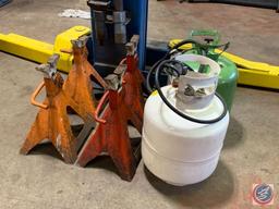 2 Portable Air Tanks And 4 Truck Jack Stands