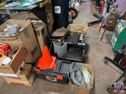 2 Step Service Platform, Assorted Clipboards, Tool Box, And Misc Steel Tubing