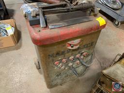 Marquette Arc Welder, Arc Welding Hood, And 2 Stools