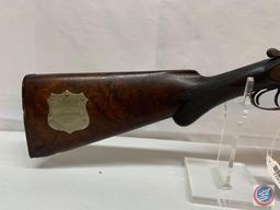 H. Pieper Model S x S Shotgun 12 GA Wells Fargo Coach Gun with 20 inch barrel. Stock engraved with