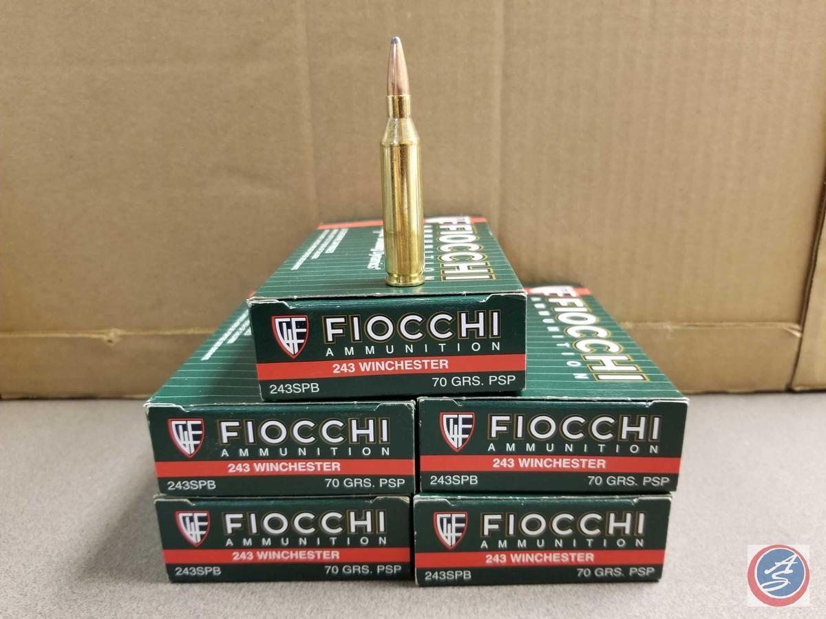 {{5X$BID}} 70 Gr. PSP Fiocchi Ammunition 243 Winchester Ammo (100 Rounds)