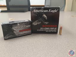 45 Gr. CPRN Subsonic Muz Vel 970 FPS Federal Ammunition American Eagle 22 Long Rifle Ammo (500