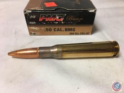 660 Gr. FMJ-BT PMC Bronze Ammunition .50 Cal. BMG Ammo (10 Rounds)