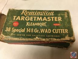 {{2X$BID}} Remington 38 Special 148 Gr. Wad Cutter (77 Rounds) Ammo NOTE: 1 Box is Partial