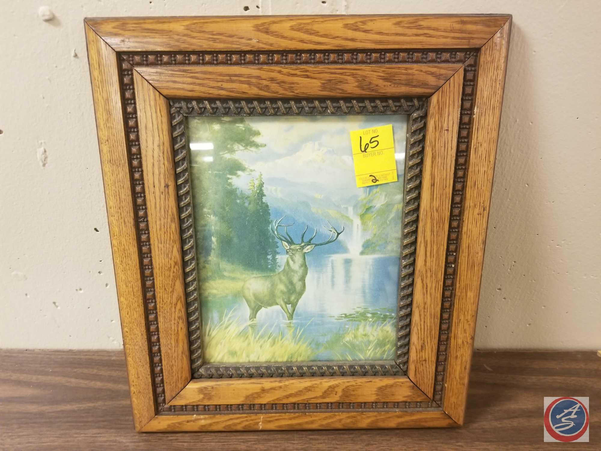 Deer Artwork Framed and Signed by Artist Measuring 14'' X 16'' and Bev Doolittle Mountain Man