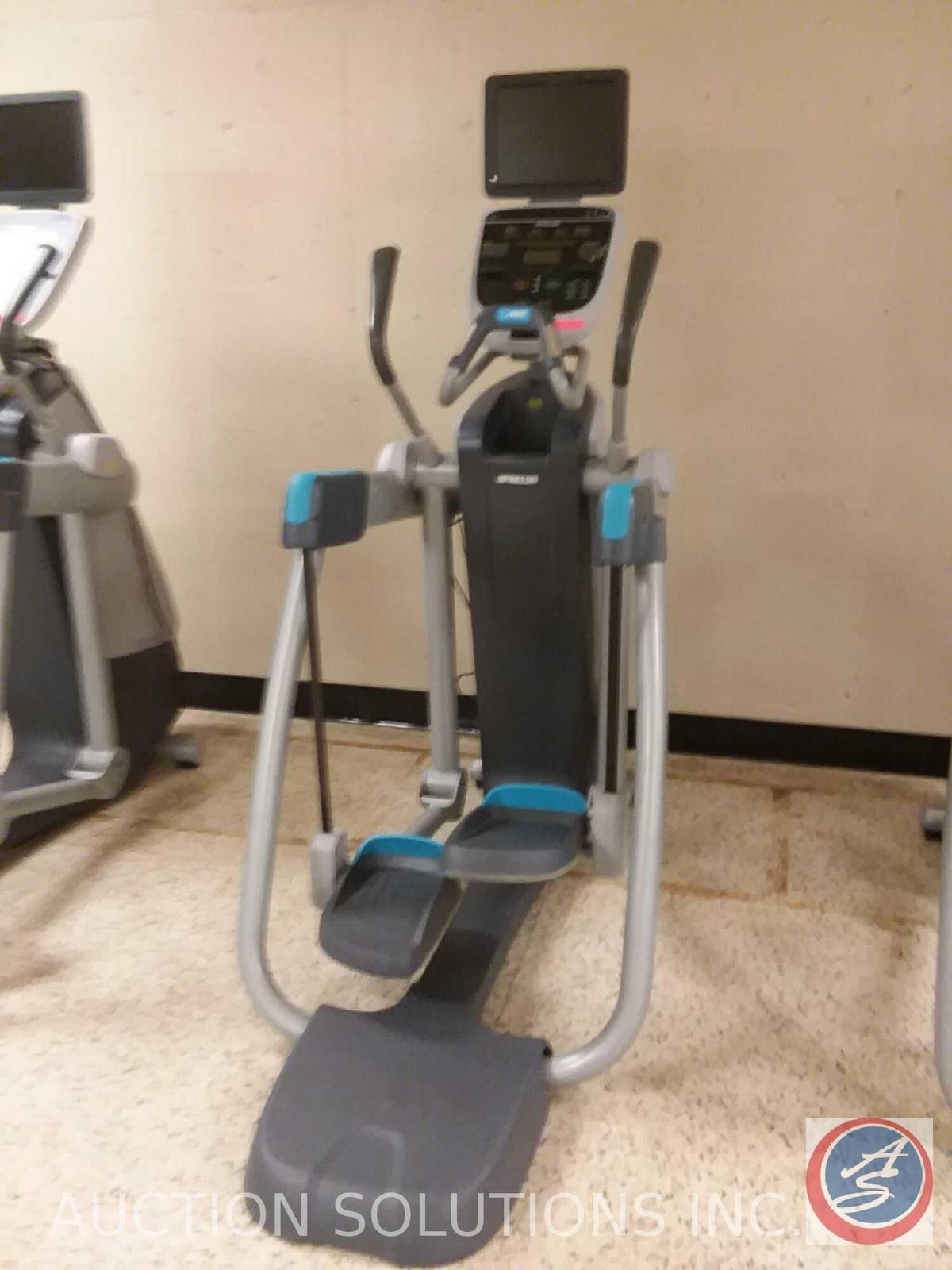 1 Precor adaptive motion trainer open stride with TV monitor model number is AMT 885