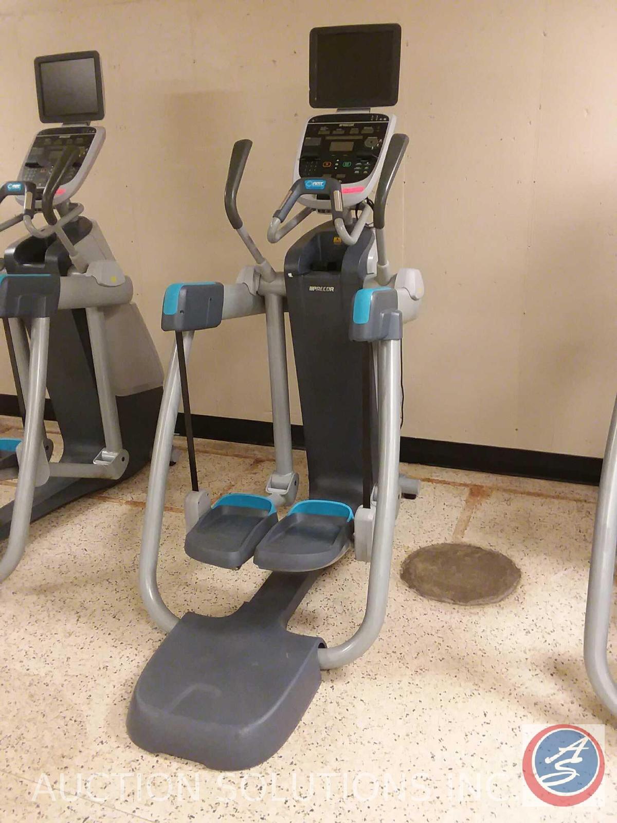 1 Precor adaptive motion trainer open stride with TV monitor model number is AMT 885