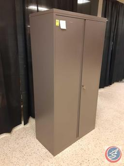 Two Door Cabinet with Five Shelves Measuring 36'' X 18'' X 68 1/2'' {{WITH KEYS}}