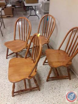 {{4X$BID}} Wooden Spindle Dining Chairs