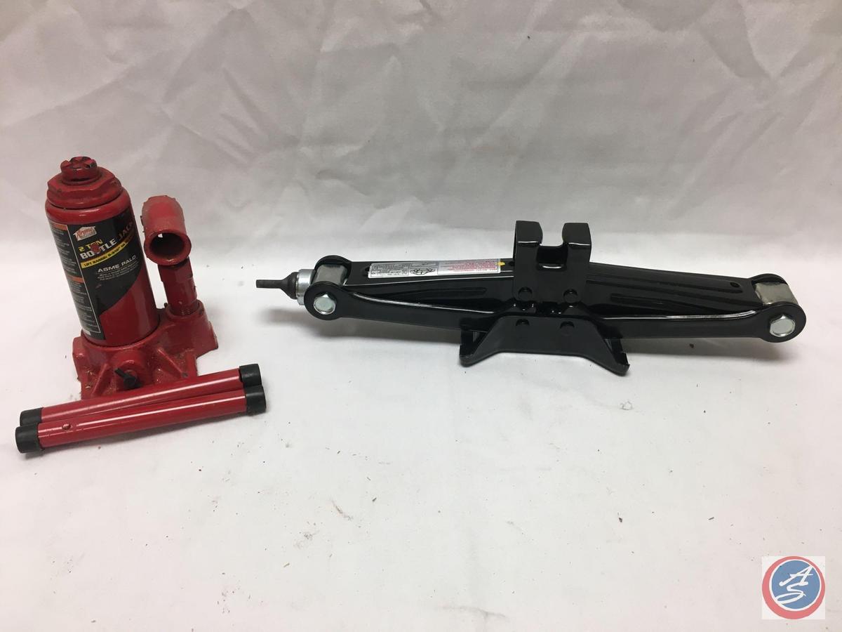 (1) 2-Ton Bottle Jack w/Handle, (1) Car Scissor Jack (no handle)...