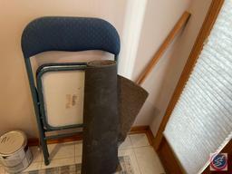 Knick Knack Shelf Measuring 35 1/2'' X 5'' X 20'', Metal Folding Chair and (2) Welcome Mats