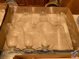 Assorted Clear Glass Martini Glasses, Parfait Glasses, Sherbet Glasses and More