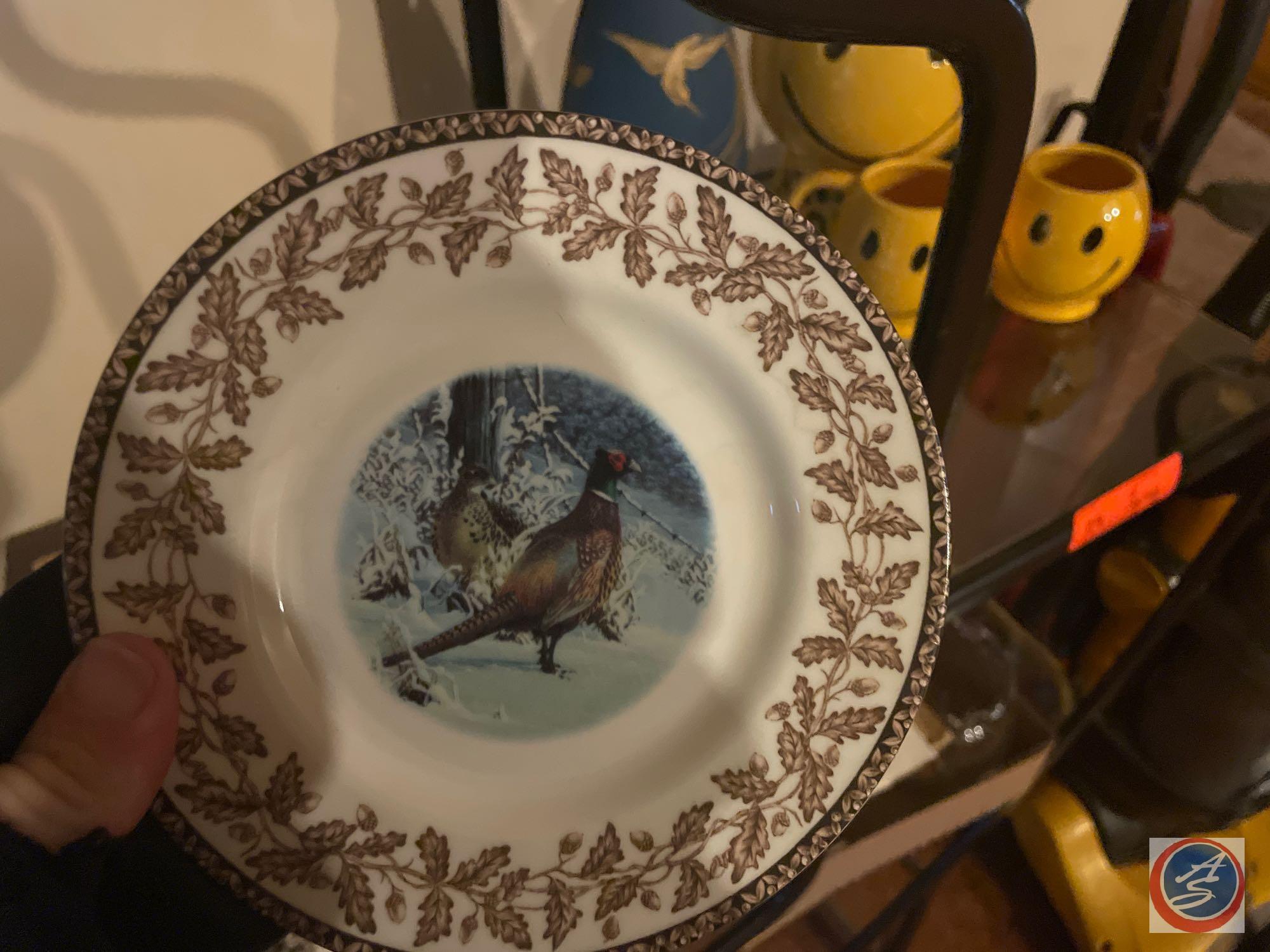 National Wildlife Federation Pheasant Style Dishware Including Cups, Saucers, Cereal Bowls, Salad