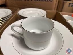 Set Of Gibson China Plates And Coffe Cups