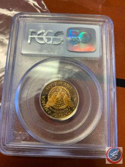 FDR PDGS PR69DCAM $5 GOLD PIECE, WEIGHING 1.39oz