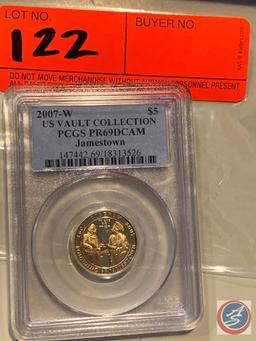 2007-W US VAULT COLLECTION PCGS PR69DCAM JAMESTOWN, WEIGHING 1.40OZ