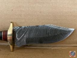 Damascus Blade Knife Stage Handle With Wood Bolsters. Measure's (8")