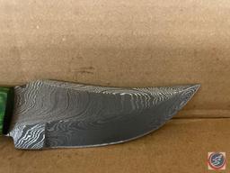 Damascus Hunter's Knife Measuring (8")