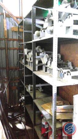 (1) 9X16 shelving unit All One Money, assorted electrical components...