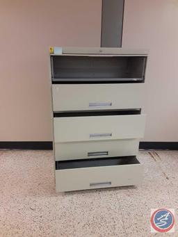 Lateral File Cabinet (no key) - (5) Drawer with 4 roll-out shelves and 1 File Drawer 42" x 18" x 63